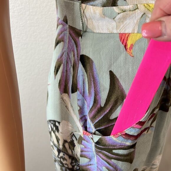 Guess Dress Sz Small Tropical Floral Sweetheart Neck Adjustable Straps Pockets - Picture 7 of 15